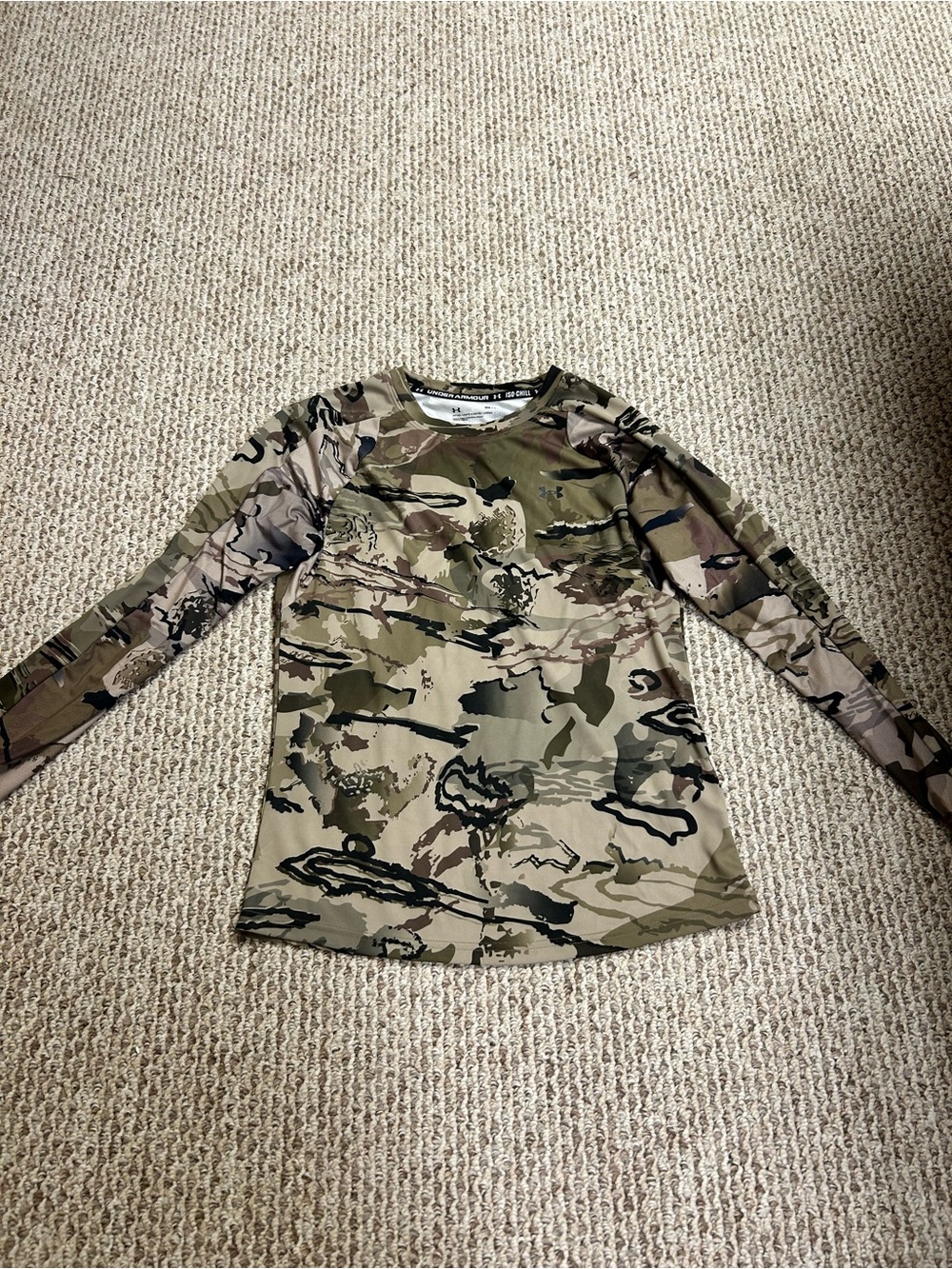 Under Armour Kids Long-Sleeve Camo Performance Top - Green/Tan/Brown